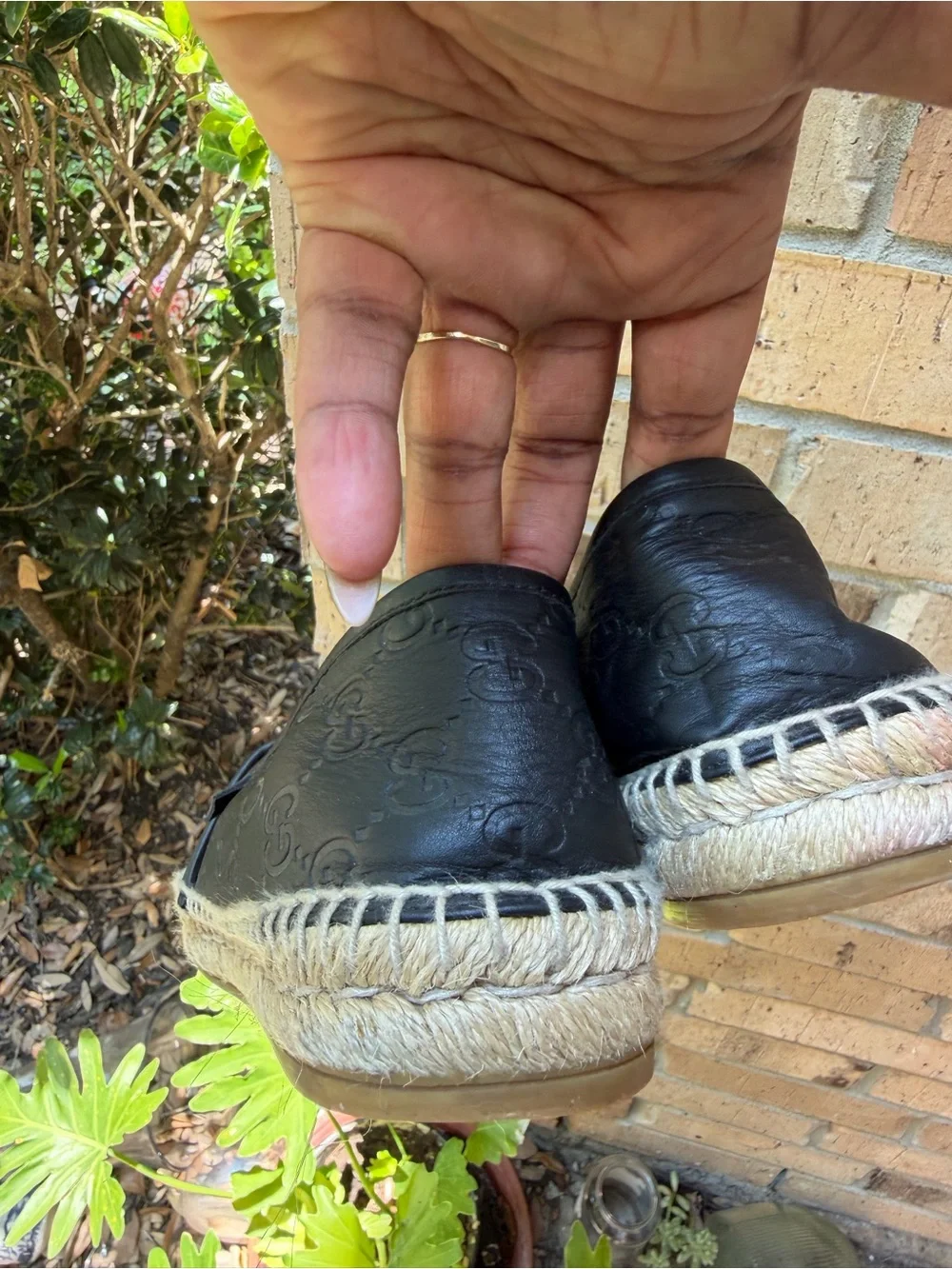 Gucci Black GG Espadrille Flats - Picture 5 of 12